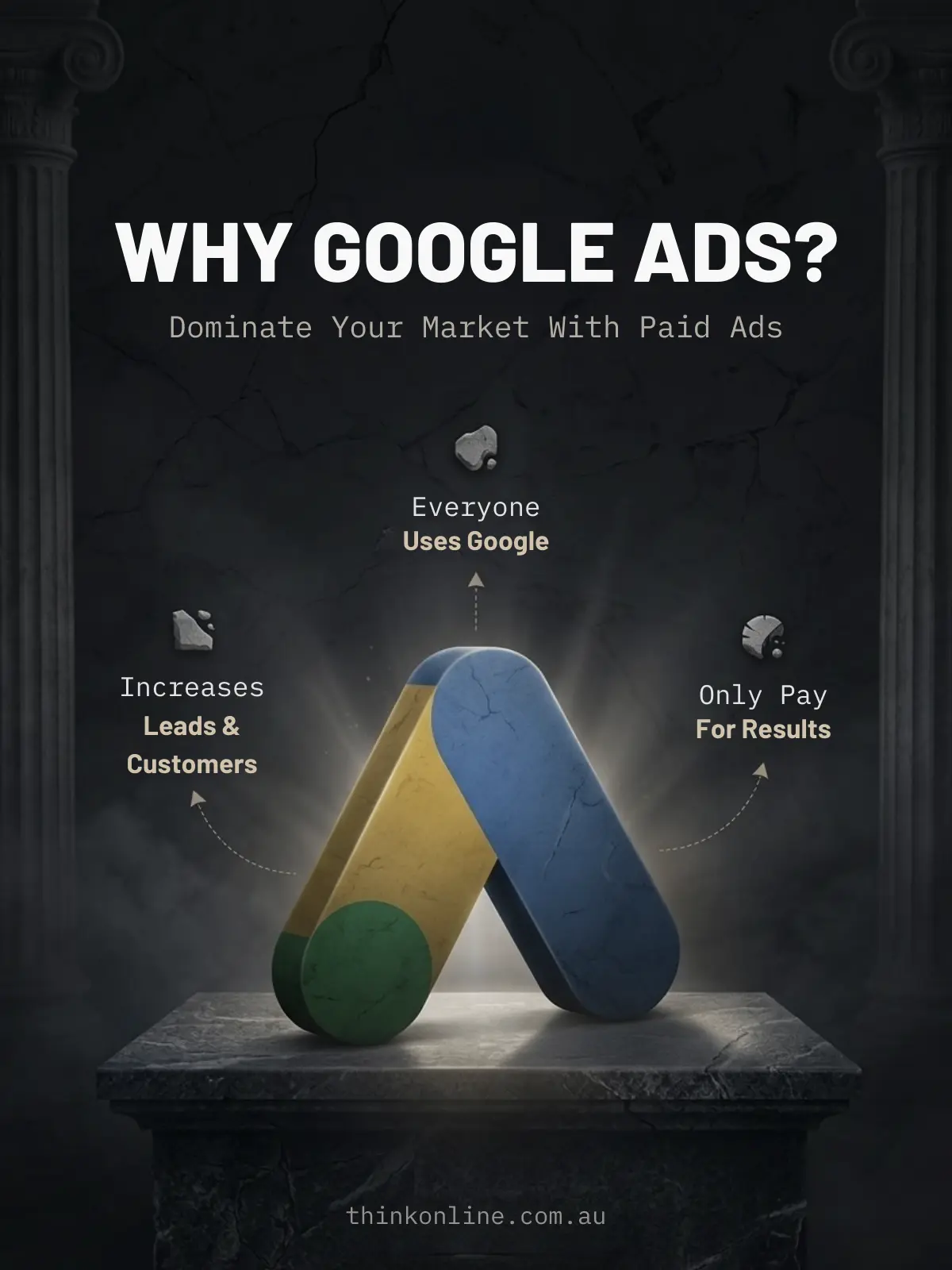 Google Ads strategy and creative review on a laptop