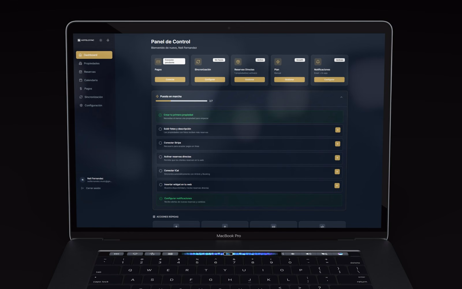 Service business automation dashboard coordinating bookings, payments and notifications