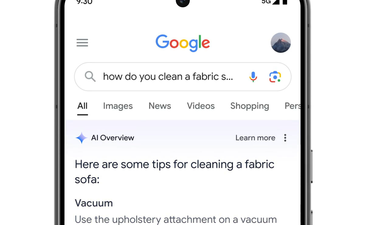 Google Search displaying an AI Overview for a service-related question
